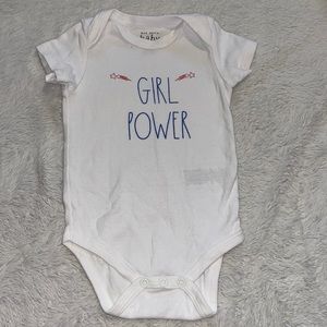 (3 for $10) Rae Dunn girl power short sleeve bodysuit
